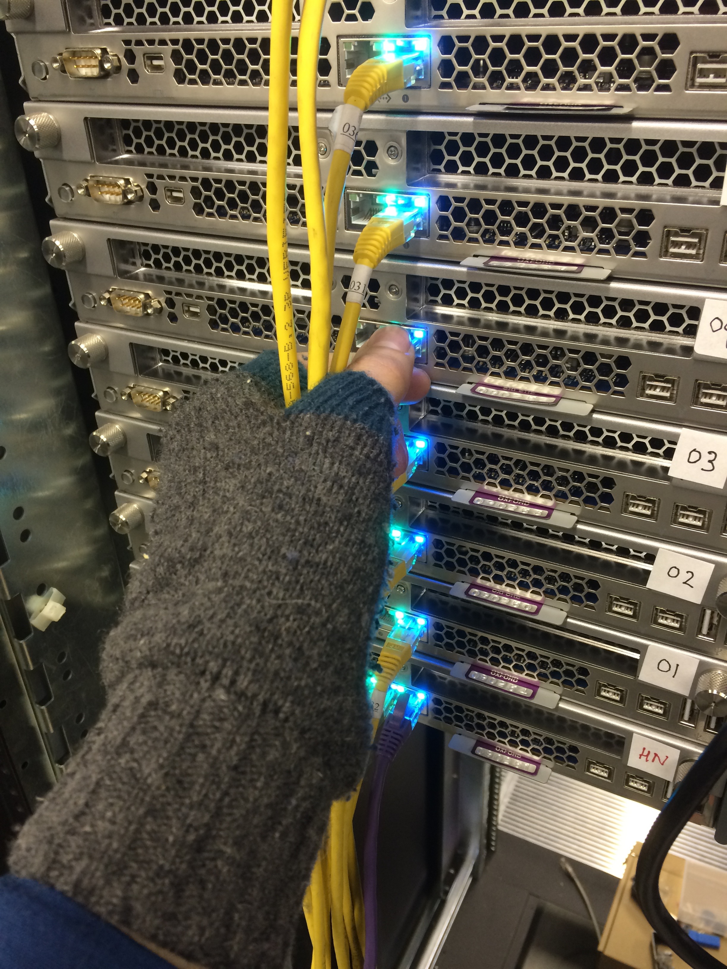 Fingerless gloves and a woolly hat can be useful in a cold, noisy machine room